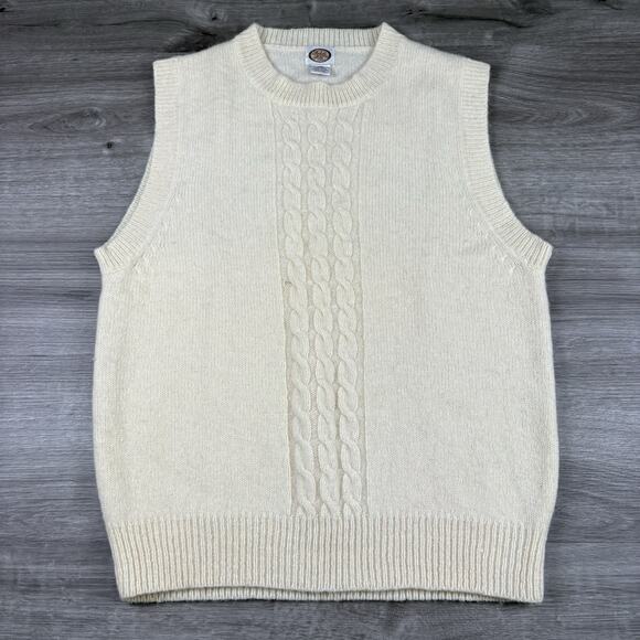Vintage Picket and Post Sweater Vest Womens Size Large 100% Wool Cream WPL11935 - Picture 1 of 8